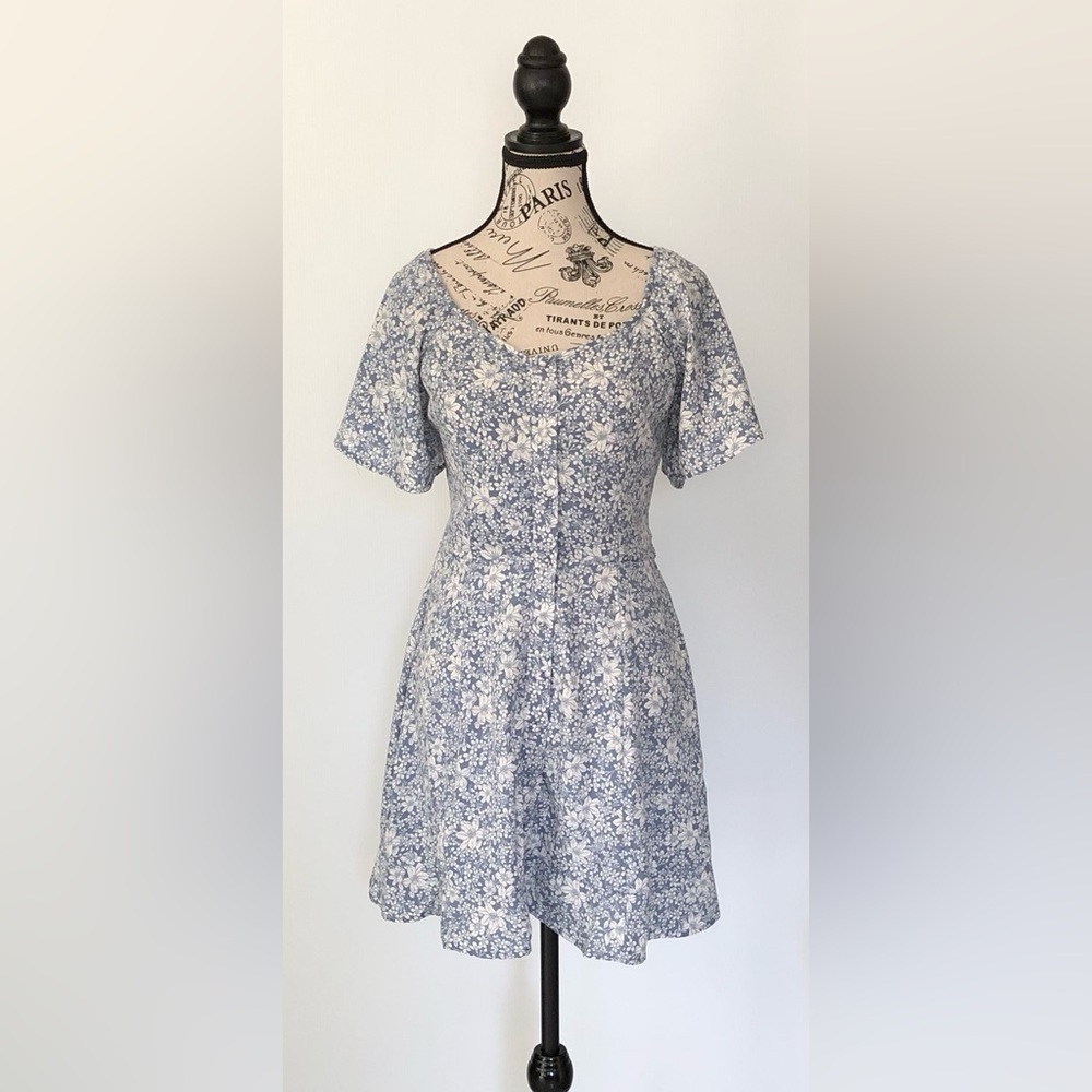 Sienna Sky Blue & White Floral Dress, small